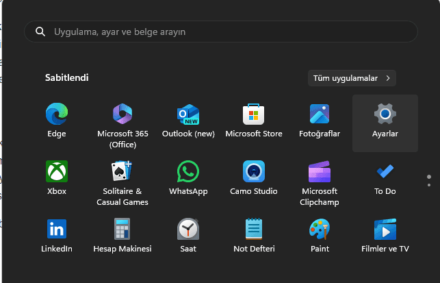 Windows Ayarlar