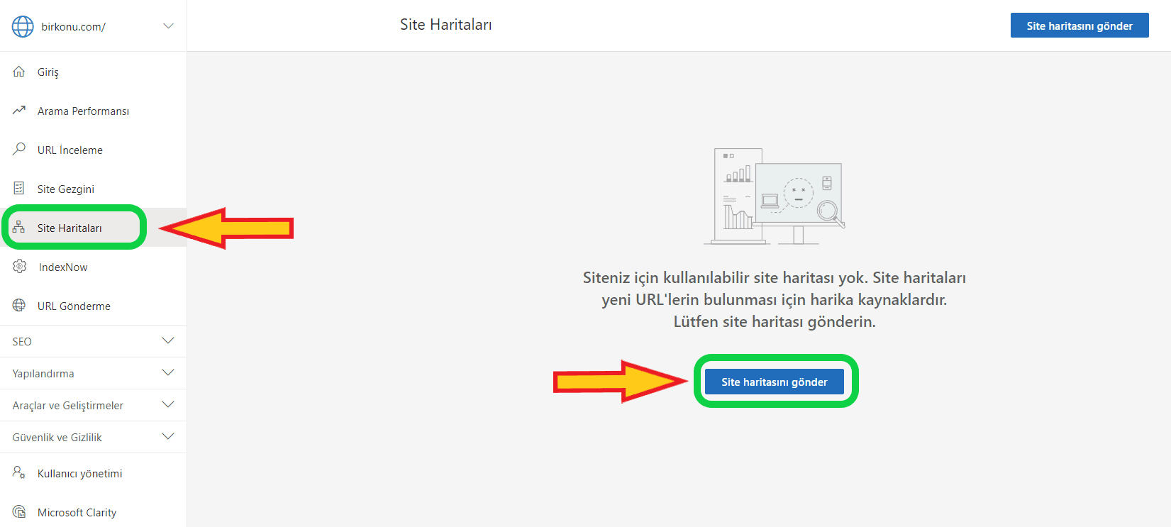 Bing webmaster toolsa site haritası ekleme