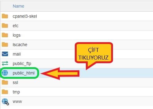 XML dosyasını public_htmle yükleme