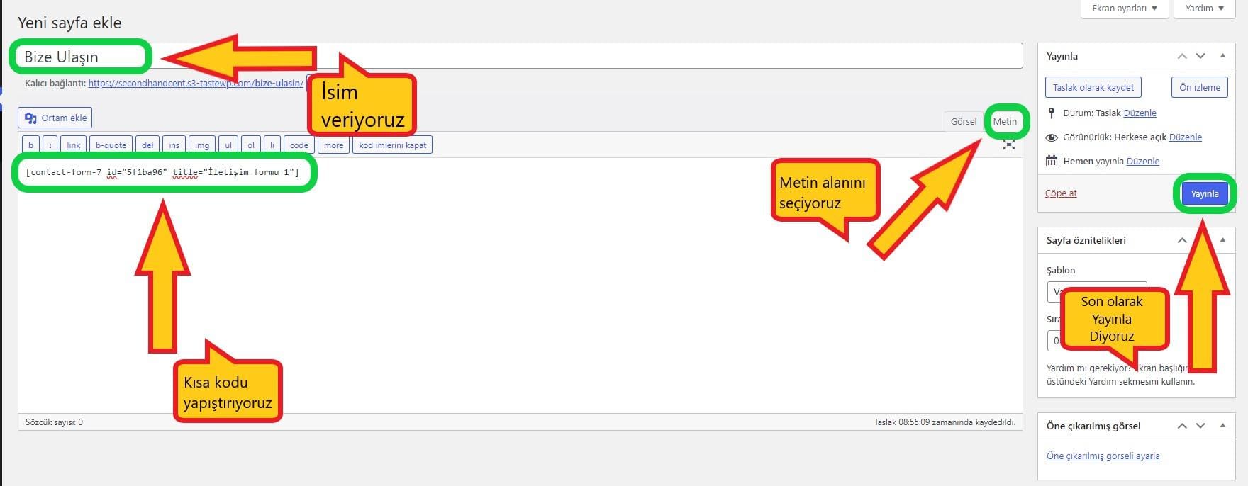 siteye iletişim sayfası nasıl eklenir