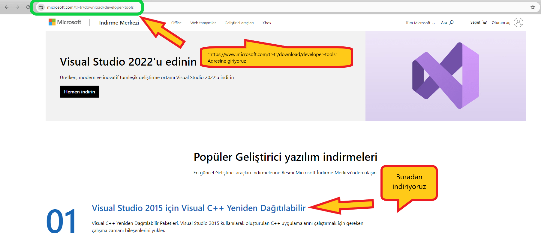Microsoft Visual C++ Redistributable indirme