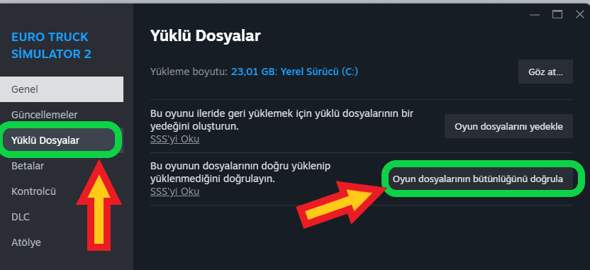 Steam oyun dosyalarını doğrulama
