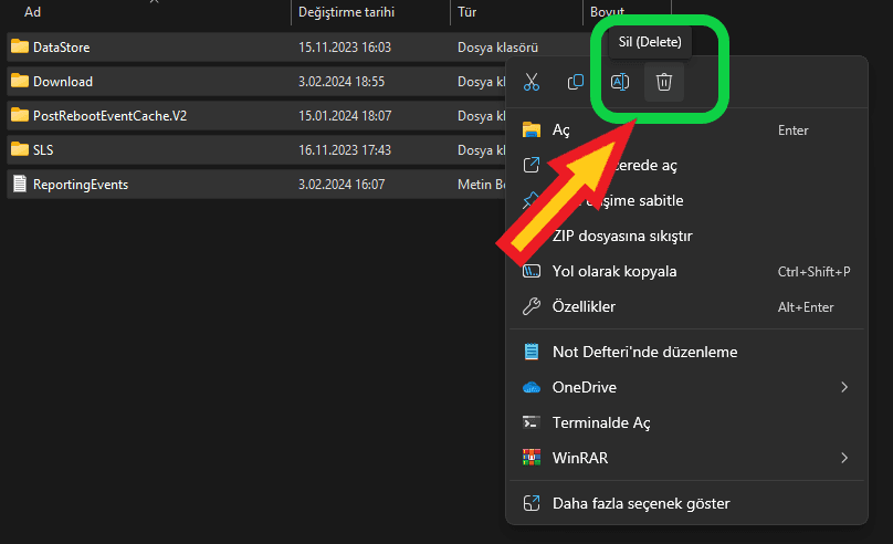 Windows Update Yükleme Hatası 0x80070103 (Çözüldü) 9 Update önbellek silme