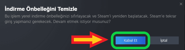 steam indirme önbelleği temizleme