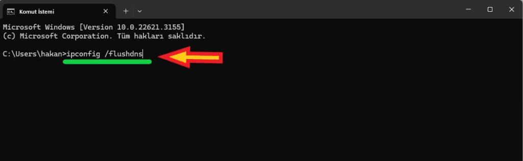 CMD ipconfig flushdns