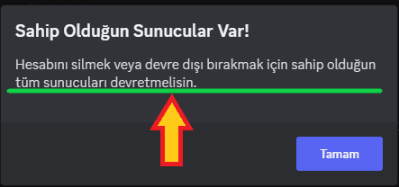 Sahip olduğun sunucular var