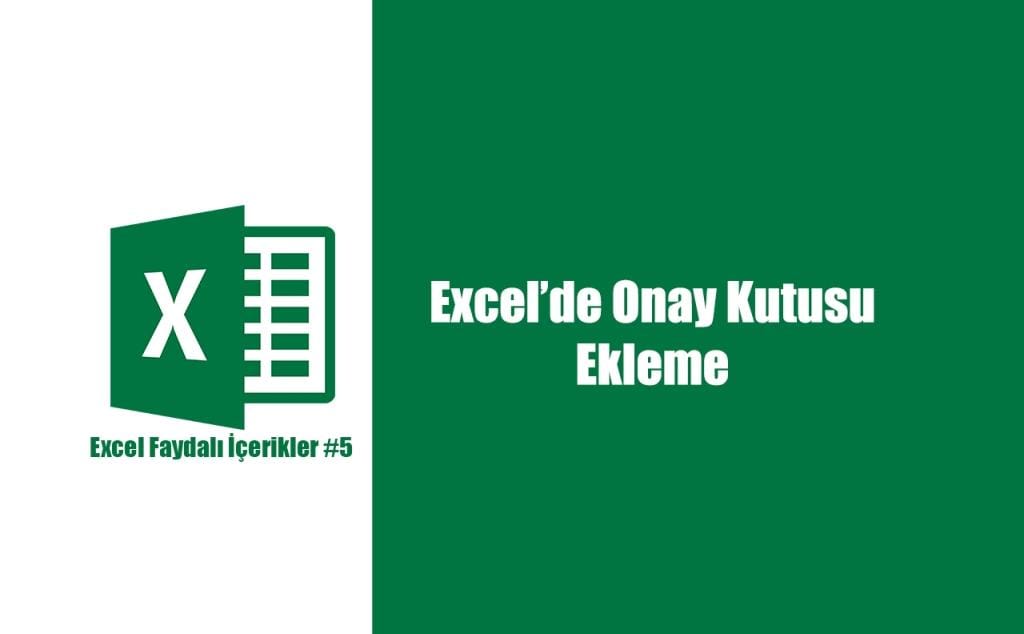 excel onay kutusu ekleme