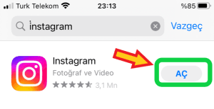 instagram güncelleme