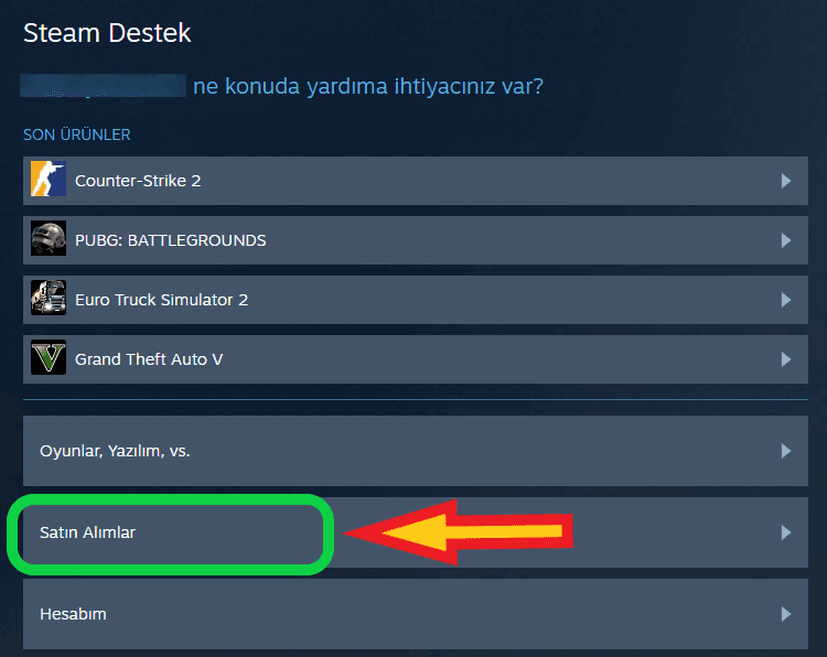 steam de oyun iade etme