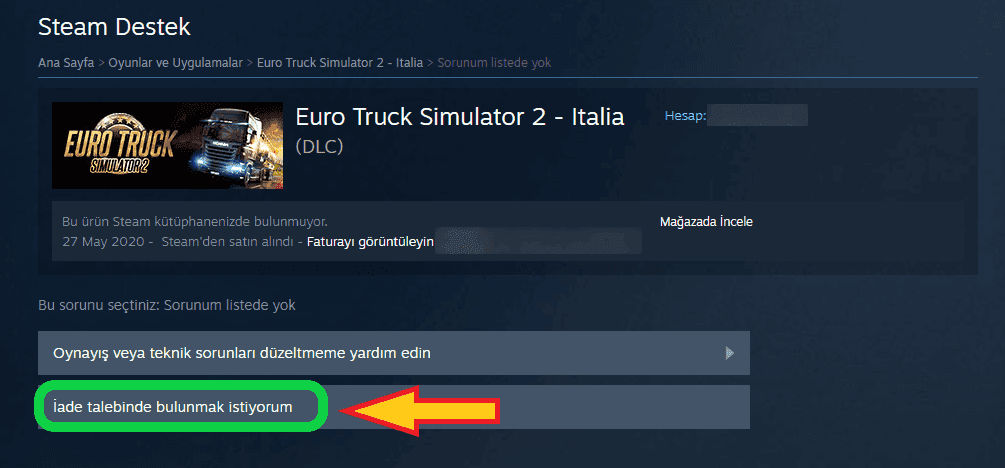 steam iade talebi yapmak