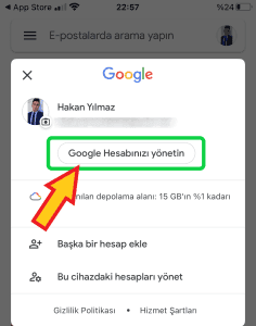 telefondan gmail şifresi değiştirme