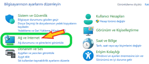 Ağ ve internet denetim masası