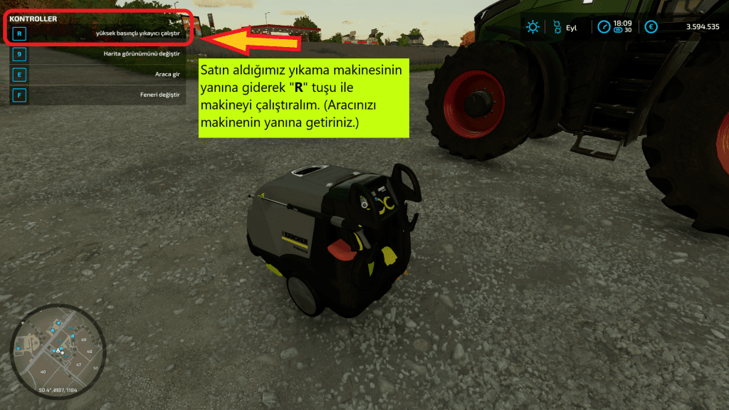 FS22 araç yıkama makinesi çalıştırma