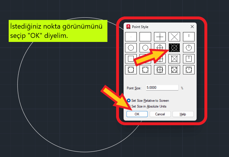 autocad ddptype komutu