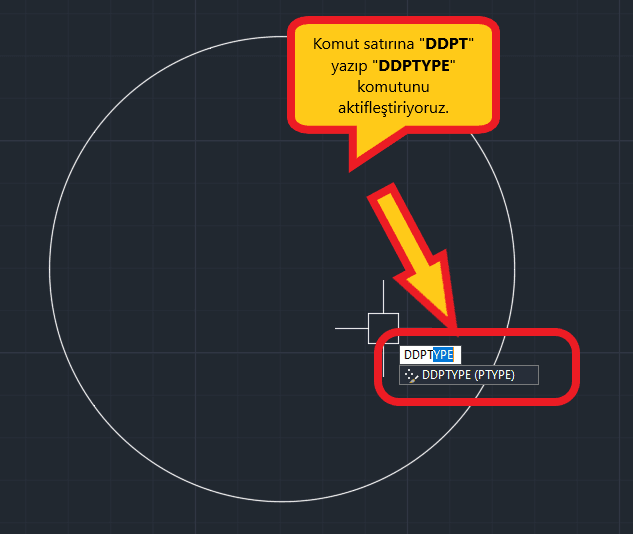 autocad nokta görünümü değiştirme