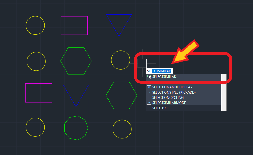 Autocad selectsımılar komutu