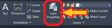 autocad layer properties