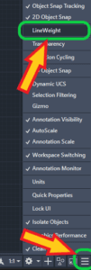 autocad lineweight komutu