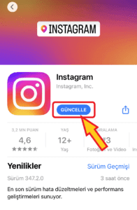 instagram güncelleme yapma