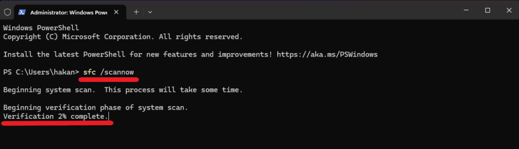 windows cmd taraması yapma